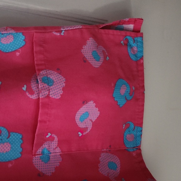 Pink Scrub Top with Elephant Print - Picture 4 of 4